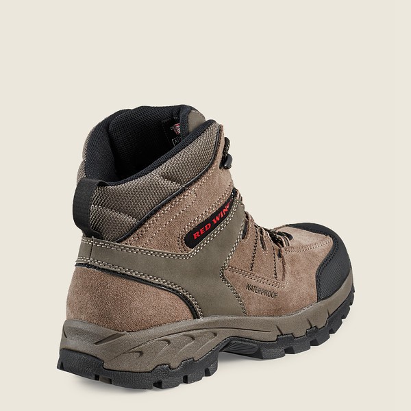 Mens Red Wing Truhiker - 6-inch Waterproof Safety Toe - Hiking Boots Grey Brown - GQN956471